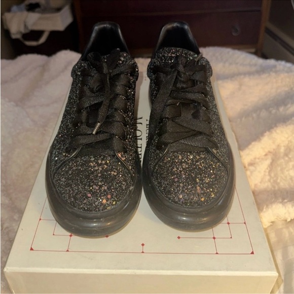 Alexander McQueen Black Glitter Sneakers - Picture 5 of 6